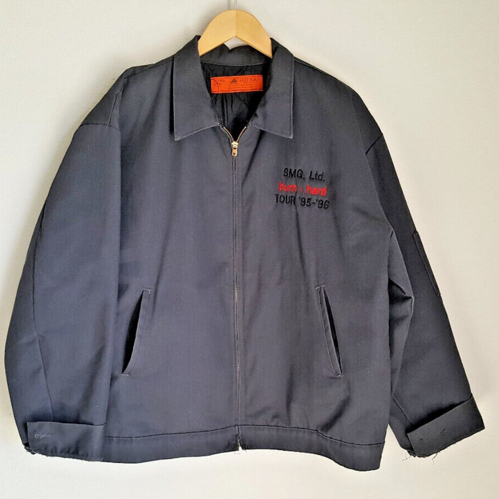 SISTER MACHINE GUN TOUR JACKET 1996 Red Kap Sz XL-RG Black MINT Wax Trax RARE
